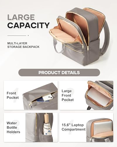 wepadre Small Travel Backpack Carry on Flight Approved Personal Item Travel Bag Carry on Backpack for Women Work Laptop Backpack for Traveling Carry on Luggage - color: Khaki