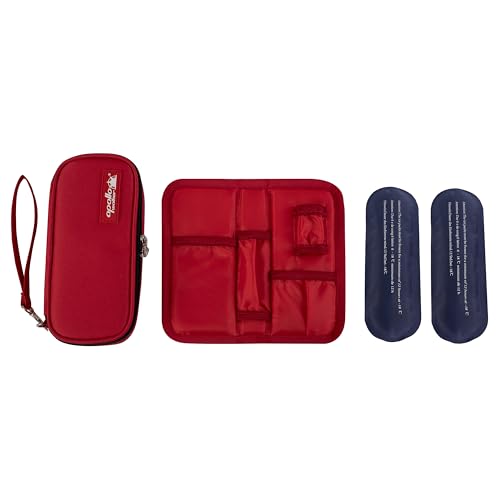 apollo walker Insulin Cooler Travel Case Diabetic Medication Cooler with Ice Packs and Insulation Liner insulin travel case tsa approved - color: Red, size: Small