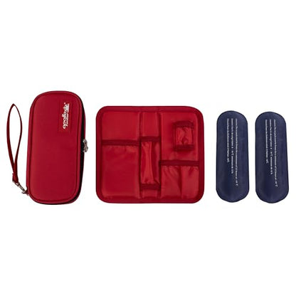 apollo walker Insulin Cooler Travel Case Diabetic Medication Cooler with Ice Packs and Insulation Liner insulin travel case tsa approved - color: Red, size: Small