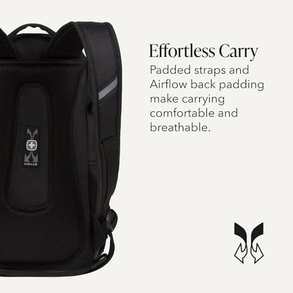SwissGear 3598 Backpack Narrow Daypack, Black Ballistic, 18-Inch - color: Black Ballistic