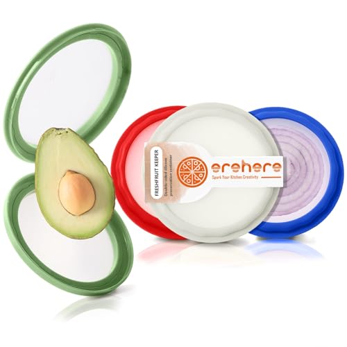 4-Piece Food Storage Containers Set – Avocado Saver, Onion Keeper, Silicone Kitchen Organizers for Fridge, Reusable & Fresh-Keeping Design - color: Farmer's Orchard