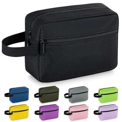 Elviros Travel Toiletry Bag for Women and Men,Lightweight Makeup Bag Hanging Dopp Kit with Shaving Compartment Cosmetic Organizer Small Tool Bag Travel Essentials,Gifts for Men(Black) - color: Black, size: Small