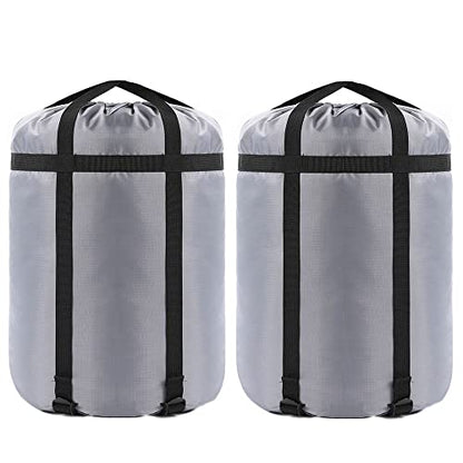 Compression Stuff Sack, 24L/36L/46L Sleeping Bags Storage Stuff Sack Organizer Waterproof Camping Hiking Backpacking Bag for Travel - Great Sleeping Bags Clothes Camping - color: Grey 24L 2-PACK