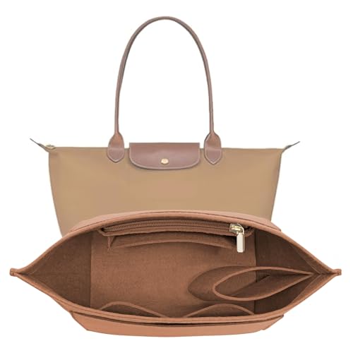 LOUKAYCCI Purse Organizer Insert for Le Pliage Medium Handbags Insert（EarthColor, Medium） - color: EarthColor, size: Medium