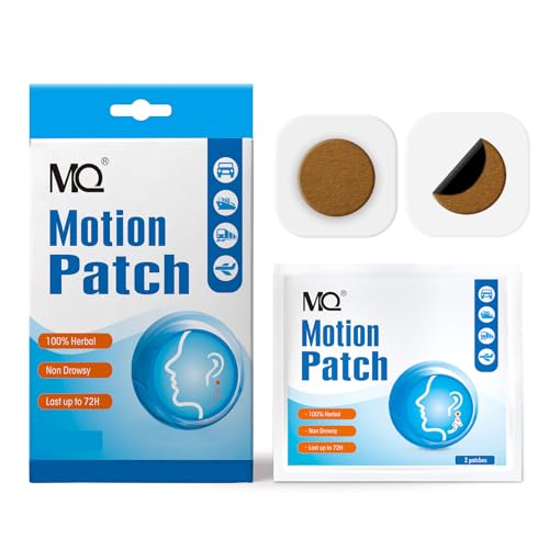 MQ Motion Sickness Patch,40 Count,Non Drowsy Sea Sickness Patches Behind Ear for Cruise Ship Travel, Waterproof Car Sick Patches Fast Acting & Long Last 72H - size: 40 Count (Pack of 2)