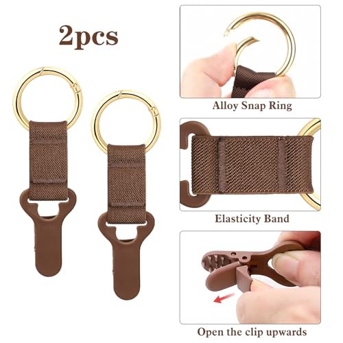 Niveaya Hat Clip for Travel on Bag - 2 Pack, Vacation Beach Cruise Essentials Accessory for Travel Handbag Backpack Luggage, Securely Hold to Keep Hat Shaped, Brown+Brown - color: 2PCS Brown+Brown