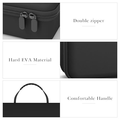 10 Slot Watch Box - Hard Shell EVA Watch Travel Case - Portable Storage Organizer for Men Fits Large Watches Up to 55mm - Black