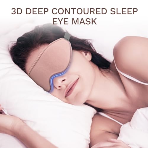 FlyCoco 99% Fully Block Out Light Eye Sleep Mask, 3D Deep Contoured Eyes Cover Zero Pressure, Long Lash Extension Eyes Mask with Adjustable Straps for Sleeping Travel Home Nap Rest Women Men (Rose) - color: Rose