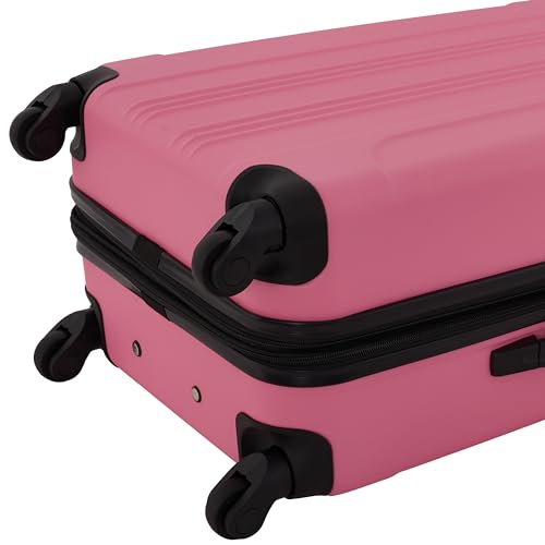 Travelers Club Chicago Hardside Expandable Spinner Luggage, Hot Pink, 5 Piece Set - color: Hot Pink, size: 5 Piece Set