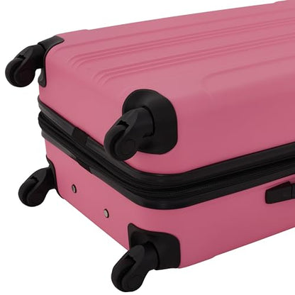 Travelers Club Chicago Hardside Expandable Spinner Luggage, Hot Pink, 5 Piece Set - color: Hot Pink, size: 5 Piece Set
