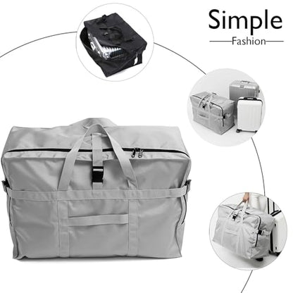 Travel Duffle Bag,Large Storage Bags,Foldable Weekender Bag,Overnight bag,Heavy Duty Travel Bag,Reinforced Carry Straps Gmy Dance Bag for Men And Women Camping,Moving,Hospital - color: Large 100L Gray