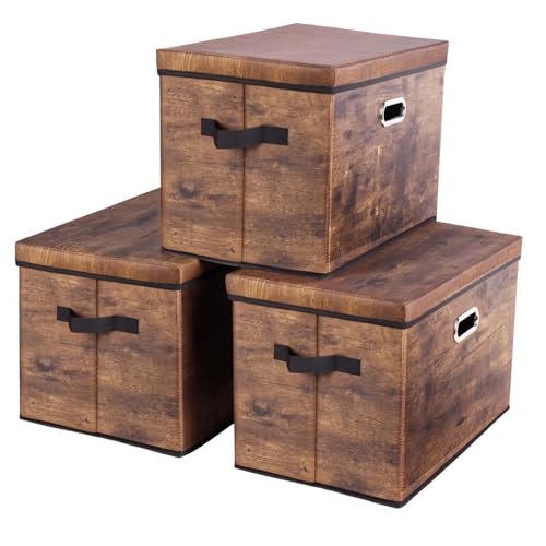 EWES Fabric Storage Cubes, 3 Pack Foldable Storage Bins with Handle, Storage Baskets Box for Shelves, Closet, Organizer - color: 3 Pack