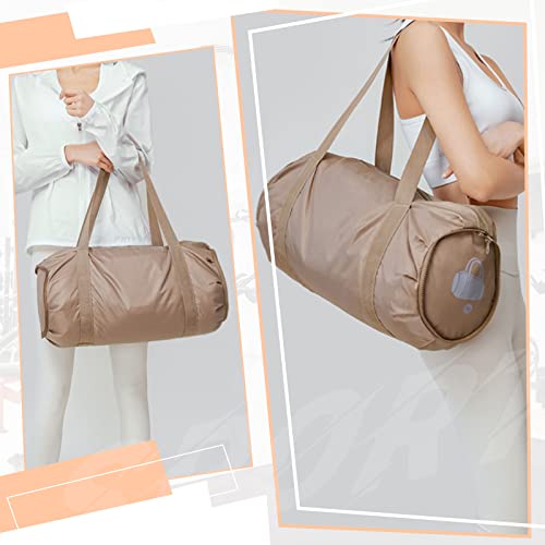 Foldable Sports Gym Bag with Wet Dry Pocket, Ultralight Travel Bag, Large Capacity Duffel Bag, Overnight Bag, Beach (brown) - color: Brown