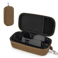 Double Eyeglasses Case,Hard Shell Glasses Case Travel Sunglasses Organizer with Adjustable Slot & Clip for Men Women - color: Brown