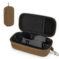 Double Eyeglasses Case,Hard Shell Glasses Case Travel Sunglasses Organizer with Adjustable Slot & Clip for Men Women - color: Brown