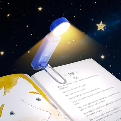 VAVOFO USB Rechargeable Book Light, Blue Light Blocking, Amber Light Clip On Bookmark Shaped Reading Light, Eye Care 6 LEDs Book Light for Bookworms Reading in Bed with 9 Lighting Modes (Royal Blue) - color: Royal Blue