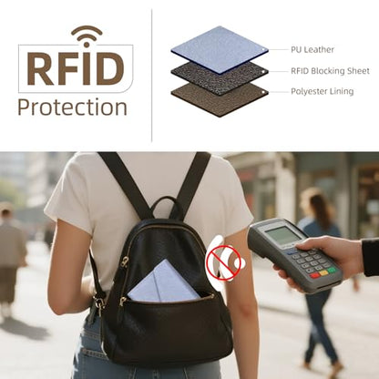 ZOPPEN Mulit-purpose Rfid Blocking Passport Holder Travel Wallet (Ver.4) Passport and Vaccine Card Holder ComboTri-fold Document Organizer Travel Essentials - color: #15 Distant Blue