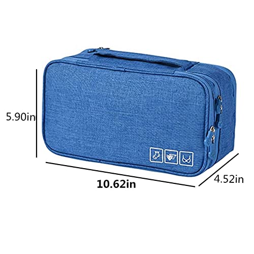 Portable Underwear Bra Storage Bag Waterproof Travel Organizers Multi-Layer Toiletry Packing Cube - color: sky blue