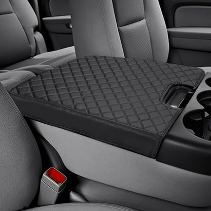 JOYTUTUS Center Console Cover Compatible with 2007-2013 Silverado Sierra Yukon Tahoe Suburban Avalanche Jump Seat, Leather Arm Rest Armrest Cover for Car, Middle Console Cover Replacement for Trucks - size: Jump Seat Console 2007-2013 Silverado/Sierra