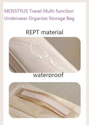 Travel Underwear Organizer Bag Packing Cube Storage Bag Recycled Polyester Lingerie Bra Socks Bag Toiletry Bag,Khaki 6# - color: Khaki 6#(Like beige color)