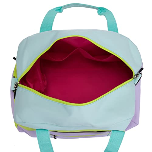 Kids Duffle Bag for Boys or Girls, Fit Sports Practice, or Overnight Travel Weekend (Light Green) - color: Light Green