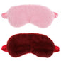 2 Pcs Plush Eye Mask Soft Sleeping Blindfold Eye Cover Comfortable Furry Faux Fur Sleeping Mask Satin Nap Night Eyeshade Cover for Women Men Gift (Pink, Red) - color: Pink, Red
