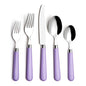 ANNOVA Stainless Steel Colorful Tableware Kitchen Flatware Set Utensils, Includes Dinner Knives, Forks, Spoons, Salad Forks & Dessert Spoons, Modern Rounded Shape (Lilac, 20 Pieces) - color: Lilac
