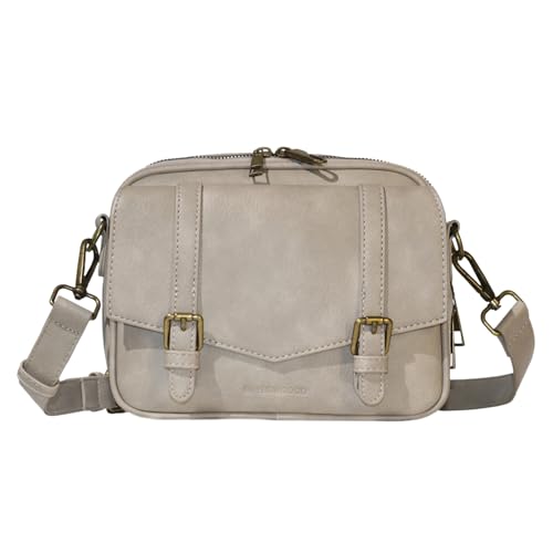 Women‘s Anti Theft RFID Blocking Small Vegan Leather Crossbody Bag Travel Purse With Built In Wallet Messenger Bag - color: Gray