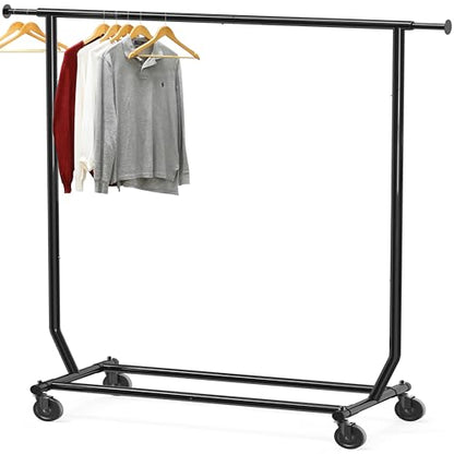 Simple Houseware Supreme Commercial Grade Clothing Garment Rack, Holds Up to 250 lbs, 50 to 75 Inches Extendable Rod, Black - color: Black, size: Commercial Grade
