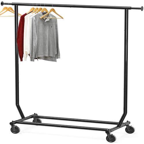 Simple Houseware Supreme Commercial Grade Clothing Garment Rack, Holds Up to 250 lbs, 50 to 75 Inches Extendable Rod, Black - color: Black, size: Commercial Grade