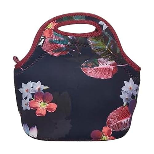 BUILT Gourmet Getaway Soft Neoprene Lunch Tote, Lightweight, Insulated, and Reusable, One Size, Midnight Botanical - color: Midnight Botanical