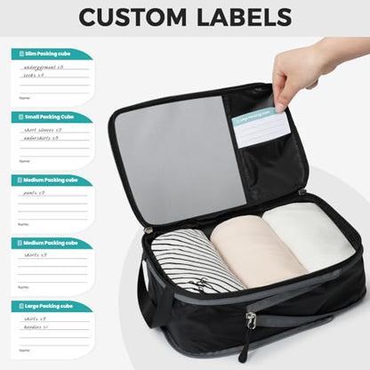 BAGAIL 6 Set Ultralight Compression Packing Cubes Packing Organizer for Travel Accessories Luggage Suitcase Backpack - color: Jet Black40D, style: Mesh Pattern