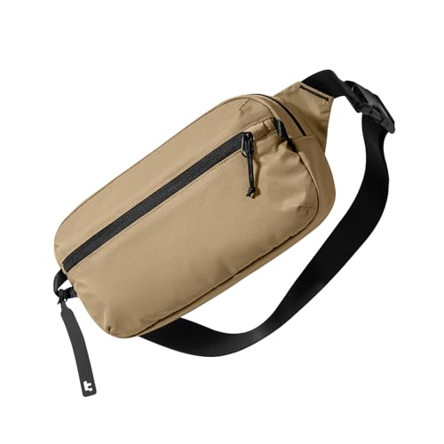 tomtoc 3.5L Sling Bag with RFID Blocking, Crossbody Bag Chest Shoulder Pack for Men and Women, Water-resistant Lightweight Casual Waist Fanny Pack for Travel/Daily Use - color: Khaki, size: 3.5L