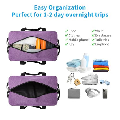 Apenze Small Gym Bag 14 inch lightweight Carry On Mini Duffel Bag for Travel Sport - Lavender Purple - color: Lavender Purple