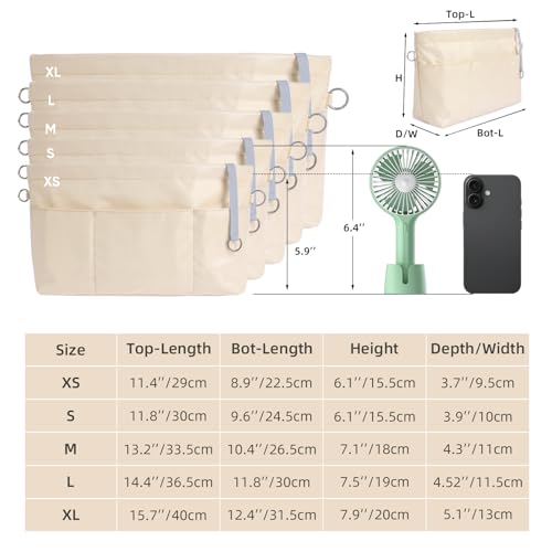 VANCORE Purse Organizer Insert for Handbags,Tote Bag Organizer Insert with Zipper Bag,Premium Handbag Organizer Inside Liner for Women - color: Light Beige, size: Small