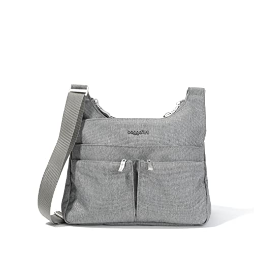 Baggallini Crossbody Travel Bag 11x8.5 Lightweight Water-resistant Nylon Handbag - color: Stone Heritage