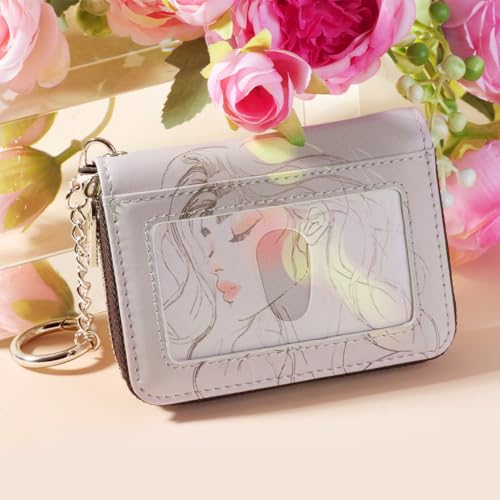 FurArt Zipper Wallet Women, RFID Blocking Credit Card Wallet, Business Card Holder, Compact Size KeyChain Wallet - color: Classical Lady