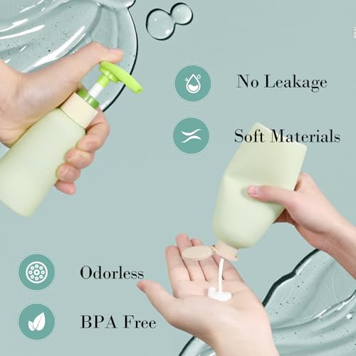 6.7oz Travel Shampoo Bottle with Flip Cap, Refillable Plastic Pump Bottles Dispenser for Soap, Shampoo, Lotions, Liquid Body Wash, Creams and Massage Oil (2Pack, 6.7oz/200ml) - size: 6.7 fl oz
