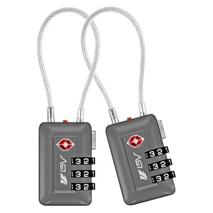 TSA Accepted Luggage Travel Lock, Set-Your-Own Combination Lock for School Gym Locker, Luggage Suitcase Baggage Locks, Filing Cabinets, Toolbox, Case (Slate Gray, 2 Pack) - color: Slate Gray, size: 2 Pack