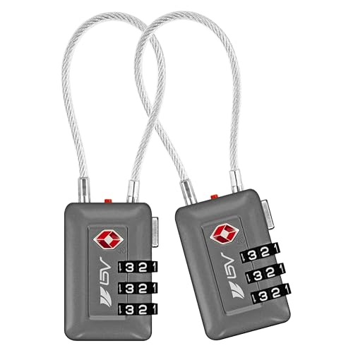 TSA Accepted Luggage Travel Lock, Set-Your-Own Combination Lock for School Gym Locker, Luggage Suitcase Baggage Locks, Filing Cabinets, Toolbox, Case (Slate Gray, 2 Pack) - color: Slate Gray, size: 2 Pack