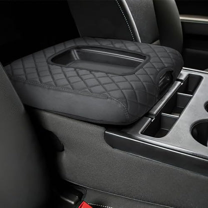 JOYTUTUS Center Console Cover Compatible with Silverado Sierra 2014 2015 2016 2017 2018 Jump Seat, Leather Arm Rest Armrest Cover for Car, Durable Middle Console Cover Replacement for Trucks - size: Jump Seat Console 2014-2018 Silverado/Sierra