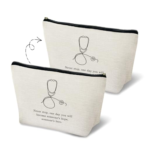 Nurse Makeup Bag, Future Nurse Doctor Gifts Cosmetic Bag Travel Toiletry Bag for Women, Medical Nursing School Gifts, Stethoscope Medical Zipper Makeup Pouch - color: Doctor