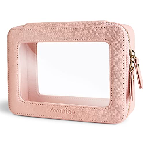 Aveniee Clear Makeup Bag Organizer,Large Travel Toiletry Bag for Women, Waterproof Cosmetic Pouch with Zippers,Car Organizers and Storage Case for Accessories,Pink - color: Pink, style: Large Glam