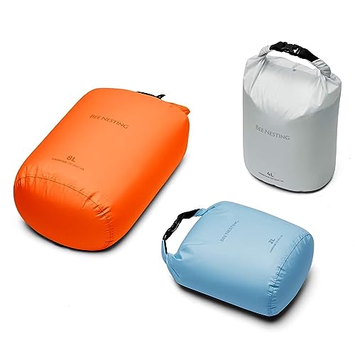 Bee Nesting Waterproof Dry Bag Lightweight Dry Sack Marine Dry Bags Suitable for swimming,kayaking,rafting boating, surfing, outdoor travel, mountaineering,hiking - color: Orange/Grey/Blue, size: 2L 4L 8L