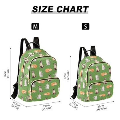 Women Fashion Backpack Purse Casual Lightweight Travel Shoulder Bag Cat Print Rucksack Ladies Bag, Small - color: Color 04, size: Small