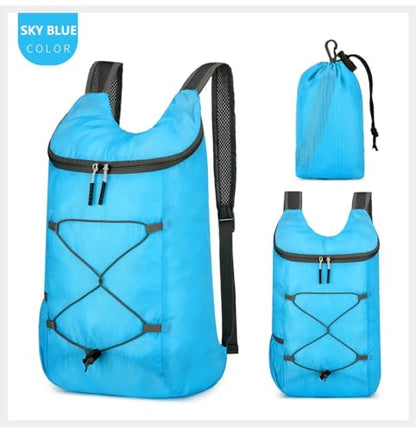 levayhill 16L Foldable Hiking Backpack,Small Packable Daypack, Blue | Lightweight ,Outdoor Collapsible Rucksack,Ultralight Folding Back Pack, Water Repellent, Men Women Travel Gym, Easy Carry-on - color: Blue