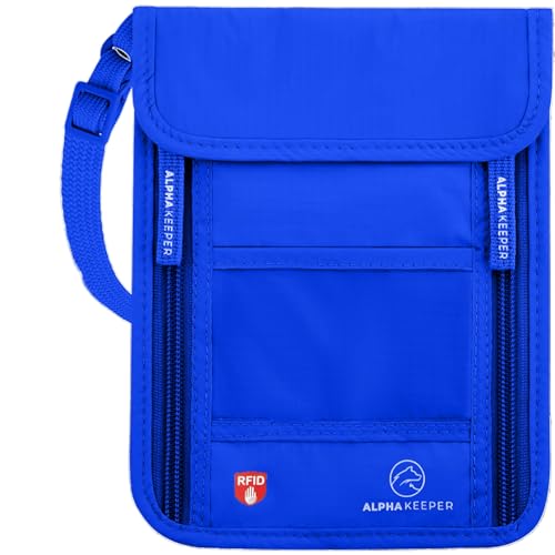 Neck Wallet, Travel Pouch For Passport Holder And Documents, Travel Neck Wallet For Traveling Women. - color: Blue