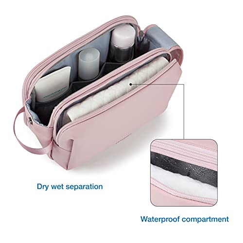 BAGSMART Toiletry Bag for Men, Travel Toiletry Organizer Dopp Kit Water-resistant Shaving Bag for Toiletries Accessories, Door Room Essentials,Pink-large - color: Pink, size: Large