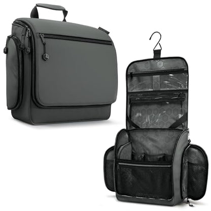 VENTURE 4TH Hanging Travel Toiletry Bag for Women & Men – Large Toiletry Organizer with 18 Compartments, Removable TSA Pouch, Travel Wash Bag for Toiletries, Makeup & Shaving Kit (Shadow Gray) - color: Shadow Gray