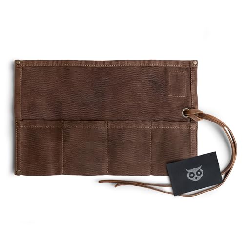 Hide & Drink, Waterproof Waxed Canvas Travel Watch Roll Organizer with 4 Slots, Easy Carry On Watchlover Storage, Handmade Travel Case, Honey Bourbon - color: Honey Bourbon